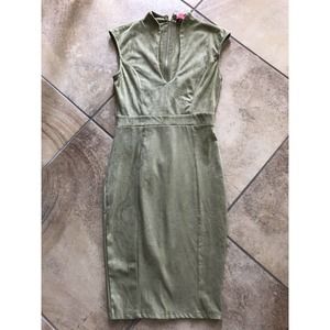 Akira Suede Sleeveless Knee Length Sheath Dress M